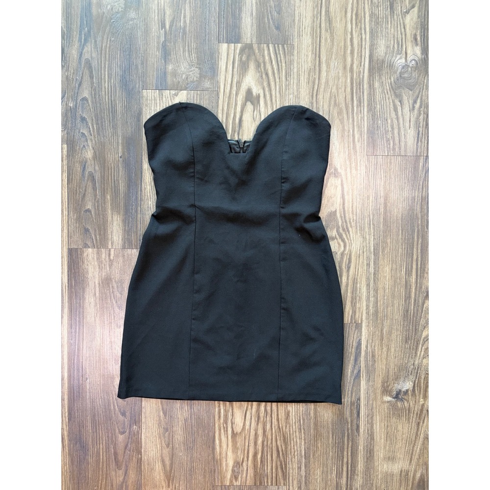 Zara Black Strapless Sweetheart Mini Dress Pointed Cup Bodycon Medium